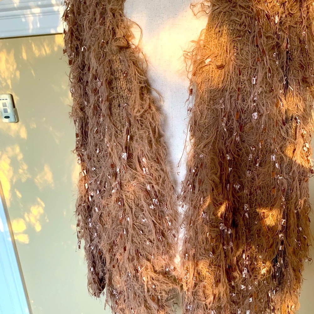 Metallic Shag Cardigan Sweater - Picture 3 of 5